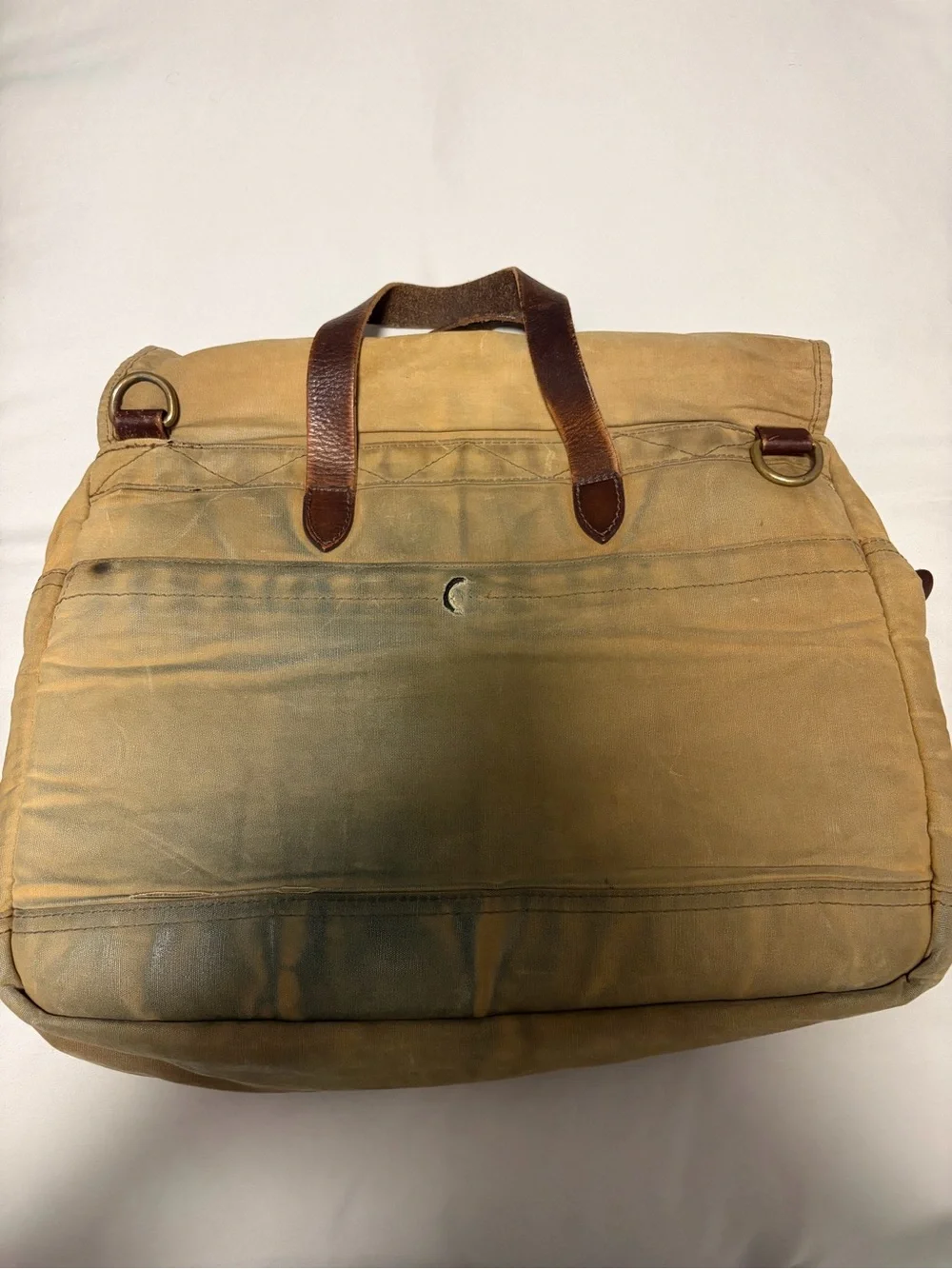 J Crew Abingdon Canvas Travel Duffel Bag in Tan with Leather Trim